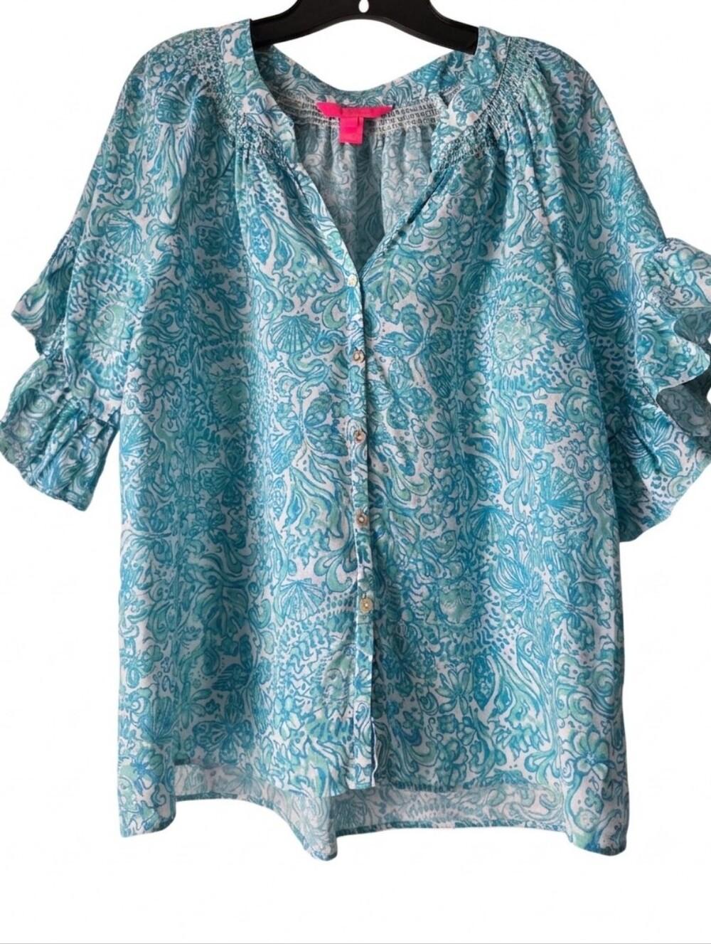 Lilly Pulitzer Tayla Button-Front Blouse Size S